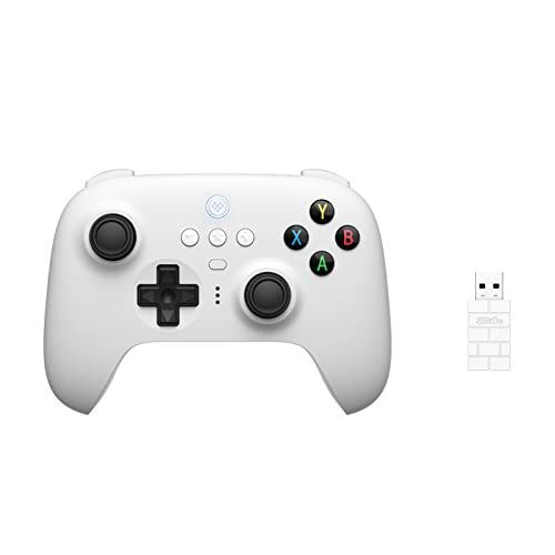 White 8BitDo Ultimate 2.4G充電ドック付きワイヤレスコントローラー