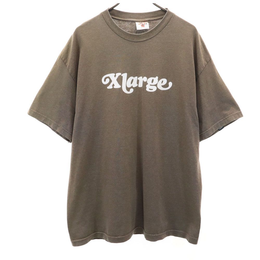 エクストララージ USA製 プリント 半袖 Tシャツ XL ブラウン XLARGE メンズ 古着 【240513】