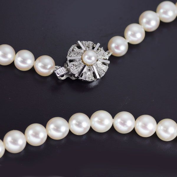 SV アコヤ真珠 ネックレス 径約6.5-6.9mm - メルカリ