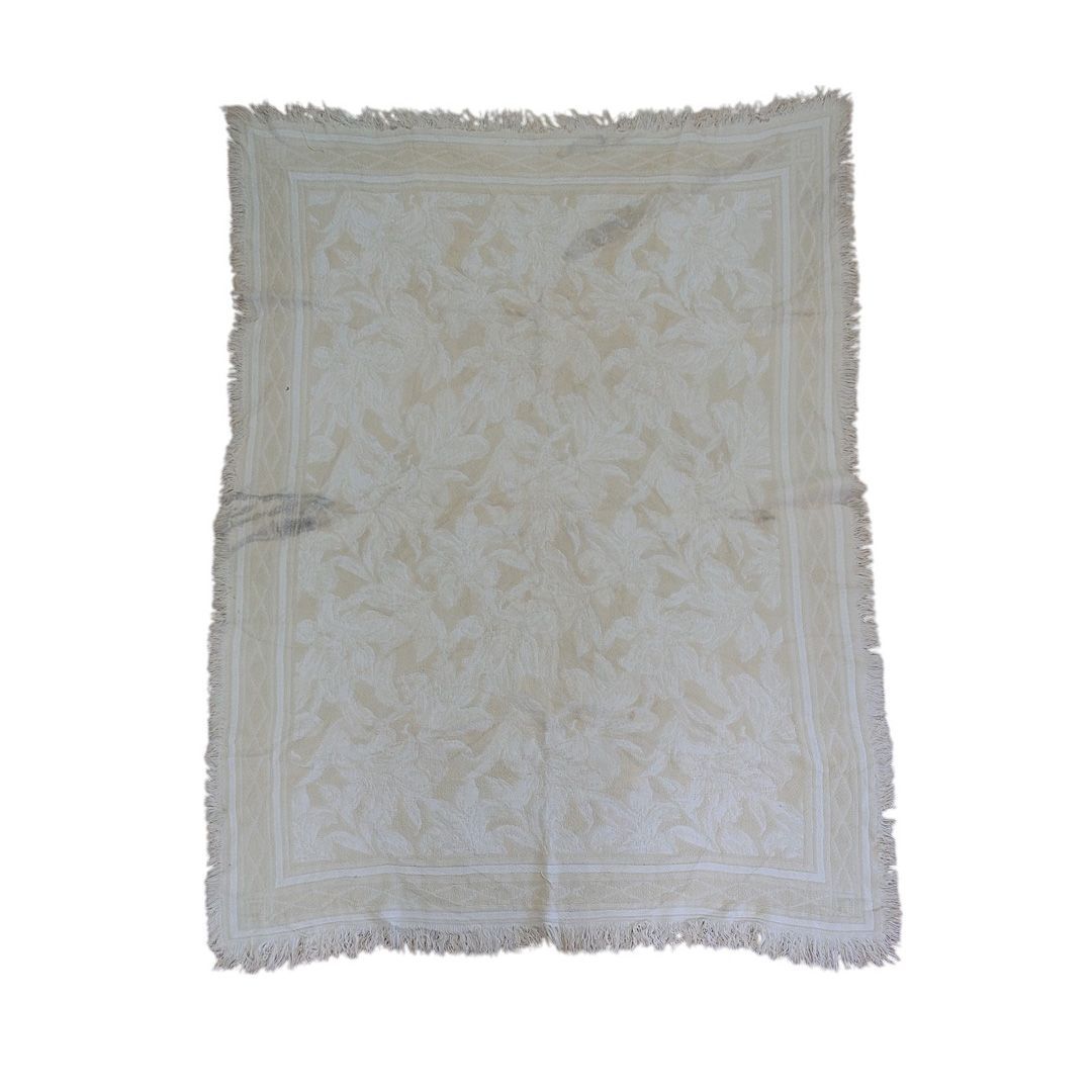 VINTAGE - vintageラグ カーペット フラワー 草花 883 vintageラグ カーペット USA製 フラワー 野菜 レトロ 1880