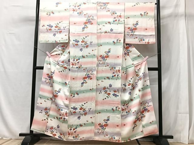 平和屋着物□上質な小紋 枝花文 暈し染め 正絹 逸品 CAAX1719xe
