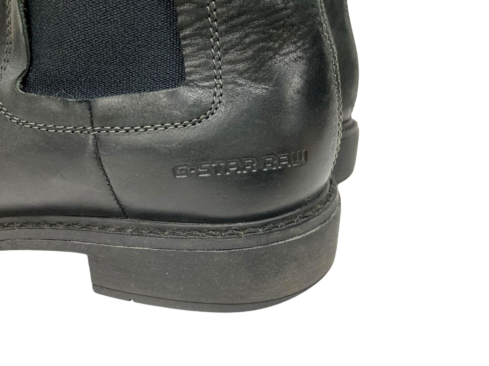 G-STAR RAW ジースターロウ ブラックレザーサイドゴアブーツ 28cm 2025