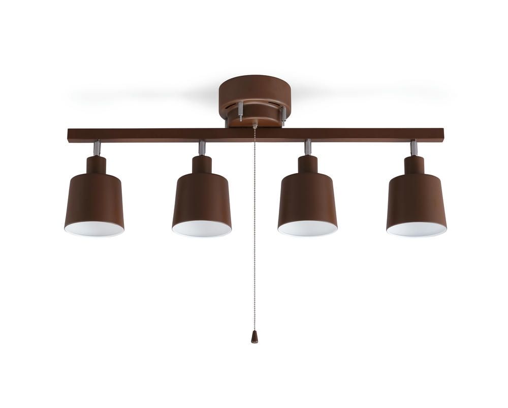 アイリスオーヤマ 節電対策 シーリングライト 4灯 スポットライト ストレートタイプ 3段階調光 LED対応 簡単取付 インテリア照明 間接照明 おしゃれ 北欧 ブラウン IRIS OHYAMA CE4LA-20S-T