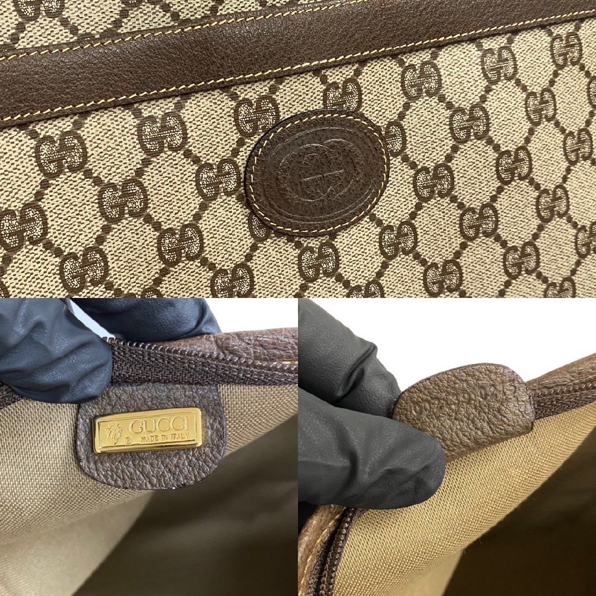 GUCCI オールドグッチ ヴィンテージ GG ロゴ レザー トートバッグ 極 美品 GUCCI オールドグッチ ヴィンテージ シェリーライン GG