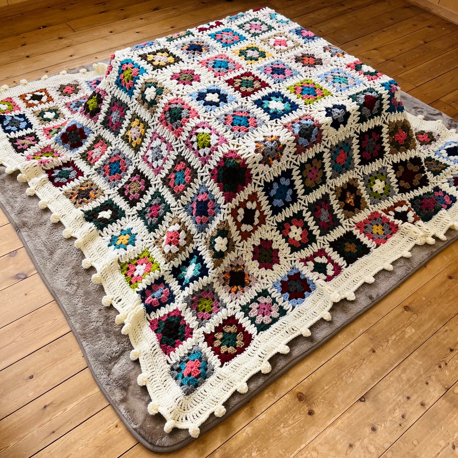 ハンドメイド こたつカバー こたつカバー正方形 マルチカバー