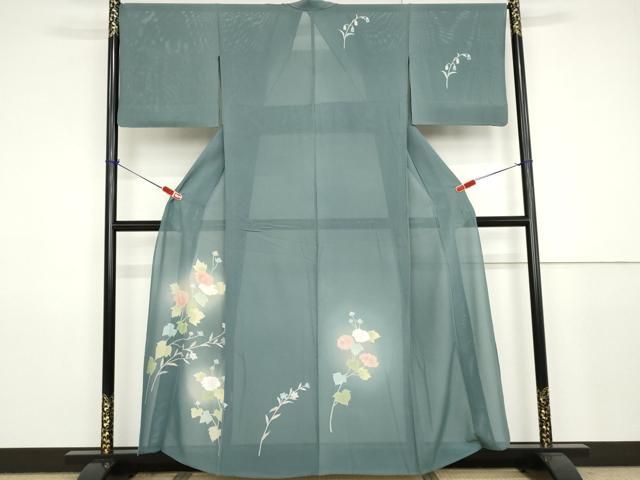 平和屋着物＊夏物　訪問着　紗　草花文　正絹　逸品　AABD3393jd 平和屋着物＊夏物 訪問着 紗 草花文 正絹 逸品 AABD3393jd 平和屋着物