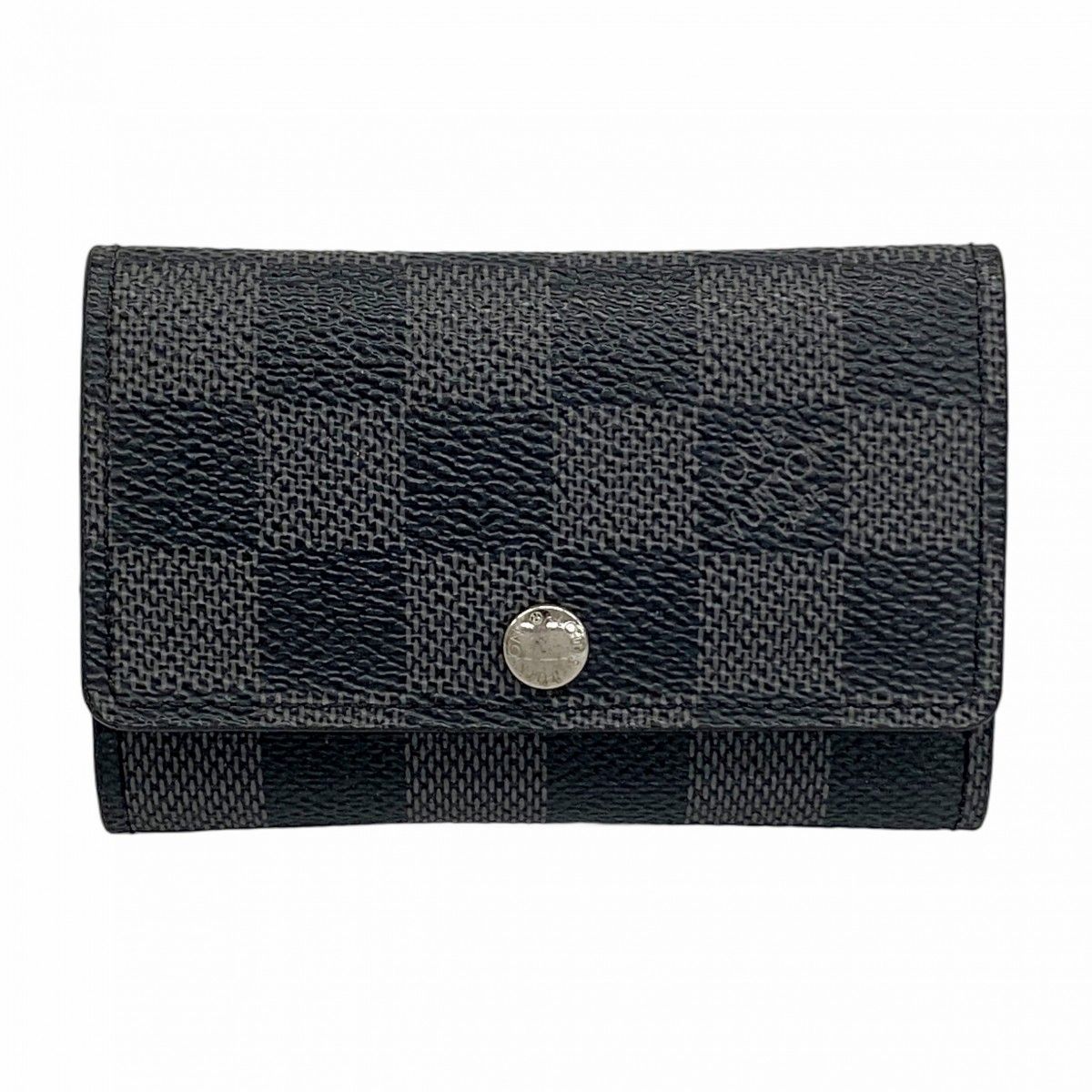 5md4129 ルイヴィトン キーケース ダミエ グラフィット ミュルティクレ6 M62662 ブラック グレー メンズ