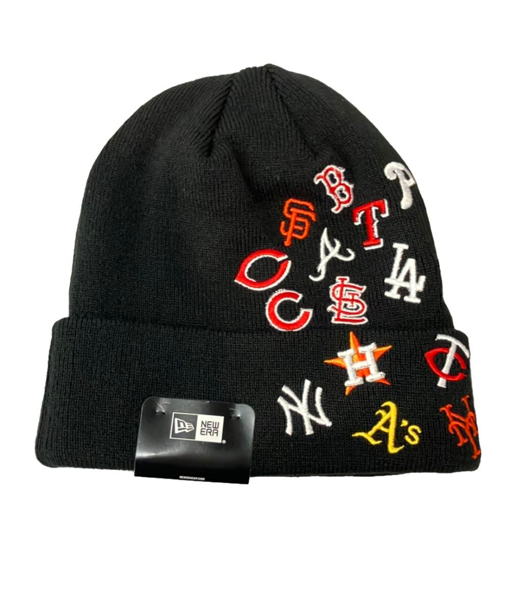 美品 ニューエラ ニット帽 ベースボールチームロゴ メンズ NEW ERA