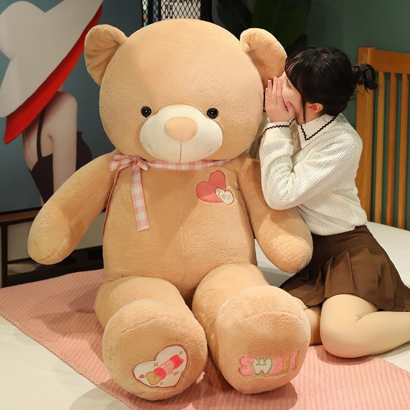 大きい|巨大 くまぬいぐるみクマ抱き枕 特大 くま|テディベア 熊 動物 大きい|巨大 くまぬいぐるみ|熊縫い包み|クマ抱き枕|お祝い|ふわふわぬいぐるみ C NEW ブラウン 120cm 0