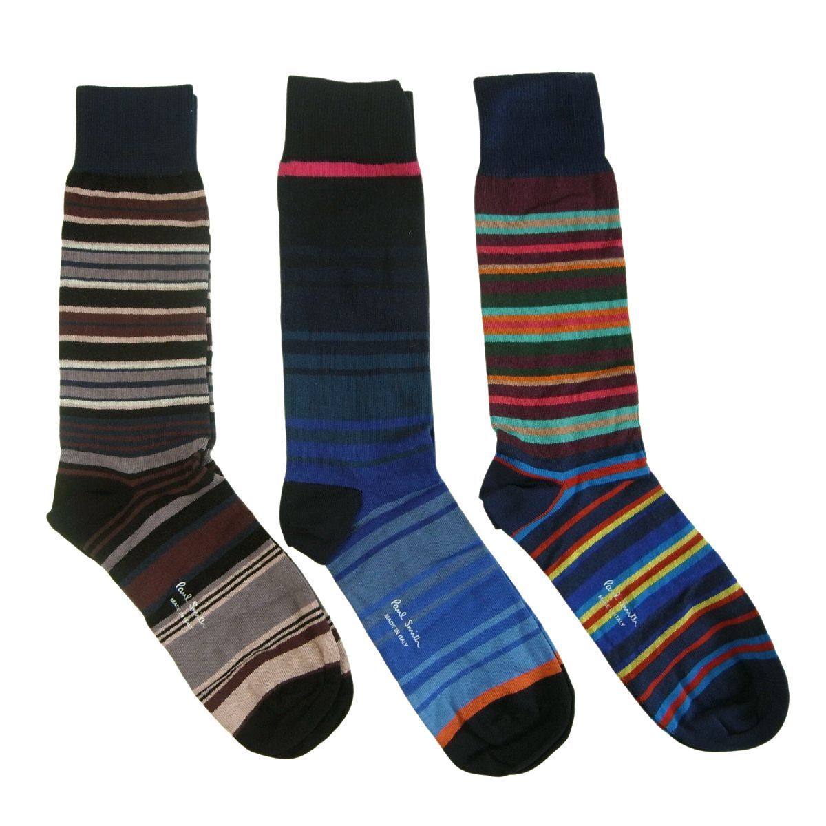 Paul Smith ポールスミス 靴下 ◆新品◆ ソックス メンズ おしゃれ Stripe ストライプ ネイビー 3足 ヨーロッパ直輸入 英国 イギリス PA-1437