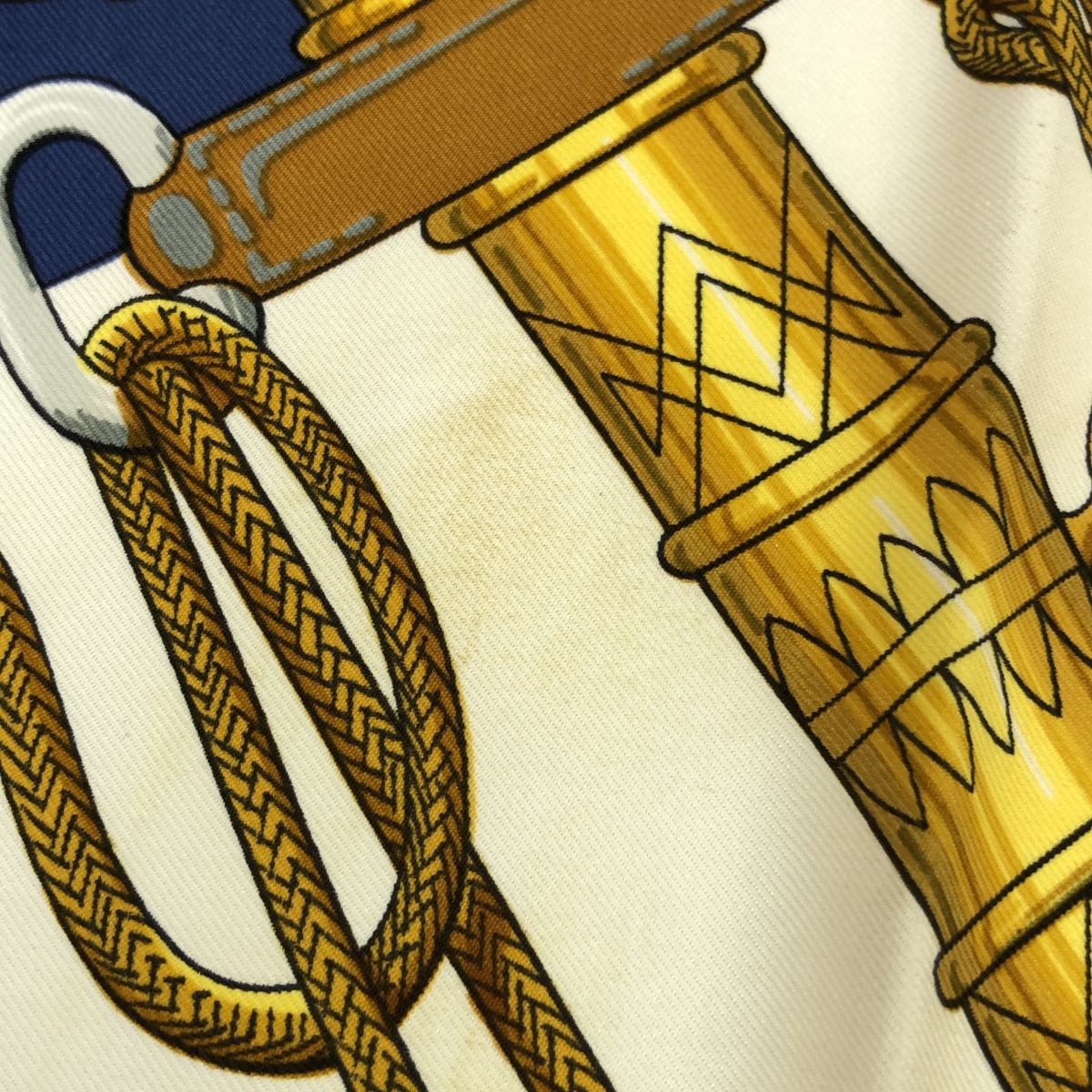 エルメス HERMES カレ90 Cliquetis 剣 スカーフ シルク ブルー 青