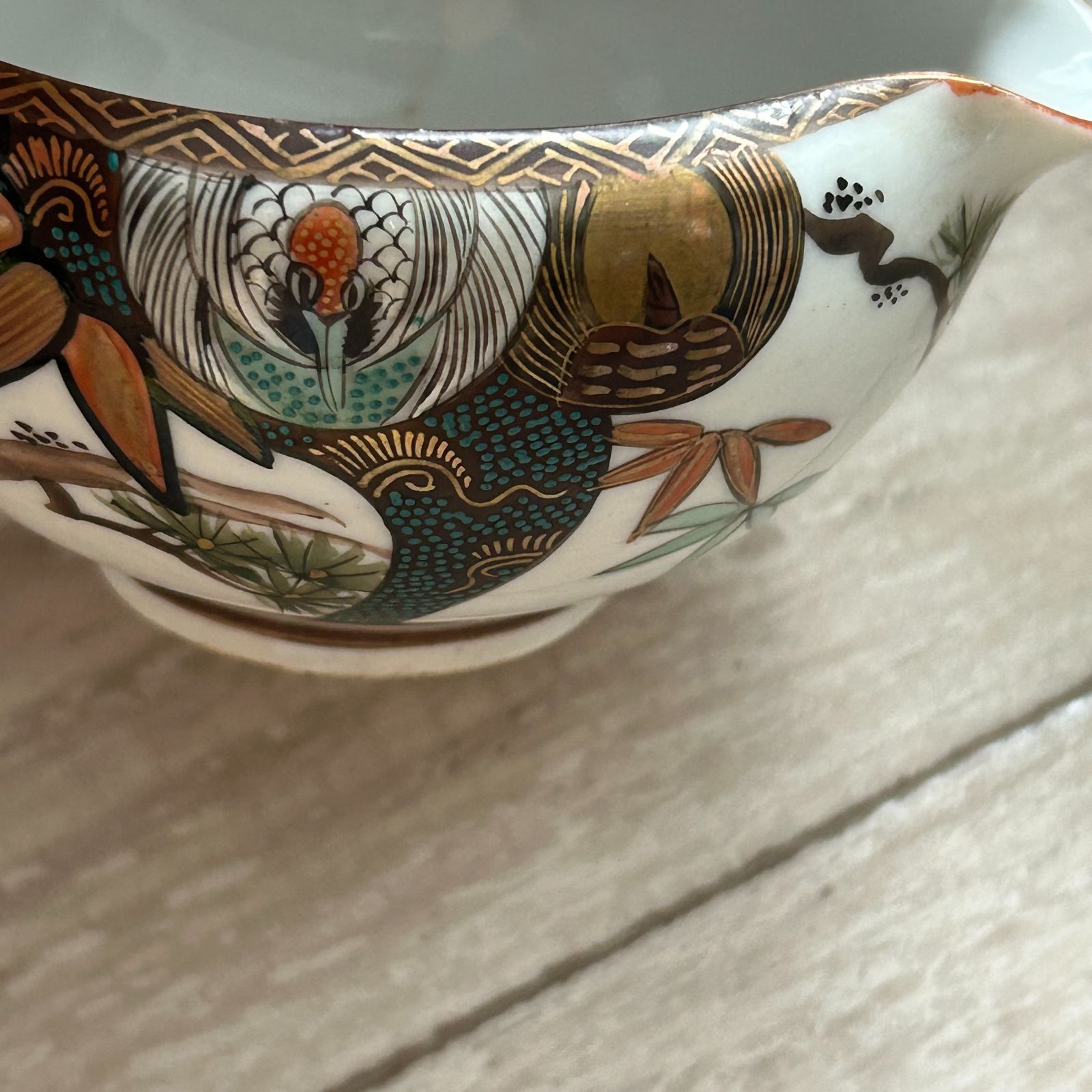 九谷焼 6点まとめセット 湯冷まし 湯呑 松 鶴 紅葉 青粒 富士 金彩