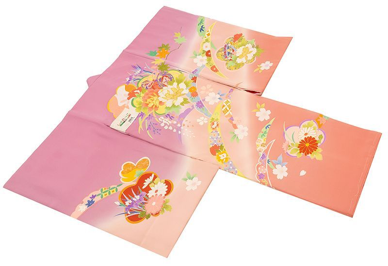 J紋入れ込み最高級新品正絹産着京友禅染分手描き美術、特撰大鷹祝い松古典文 記念感謝祭☆新品正絹産着祝着最高級京友禅豪華手描き染刺繍入