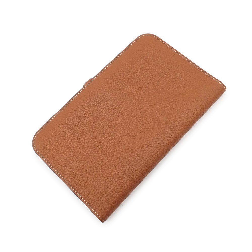 エルメス ドゴンGM 長財布 050896CK トゴ ゴールド ブラウン ステッチ  