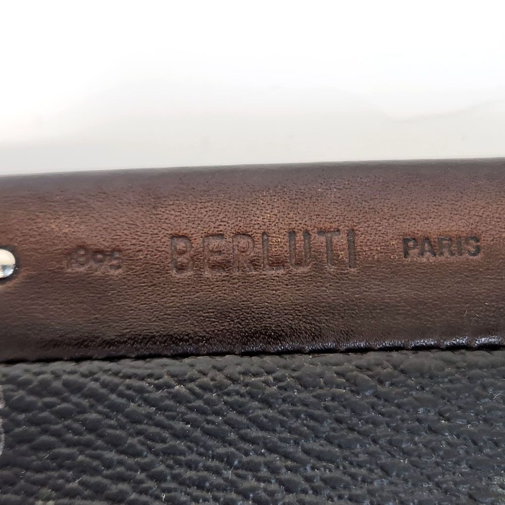 ベルルッティ BERLUTI コインケース ー ブラック ダークブラウン レザー PVCコーティングキャンバス 中古ABランク 小銭入れ メンズ ビジネス