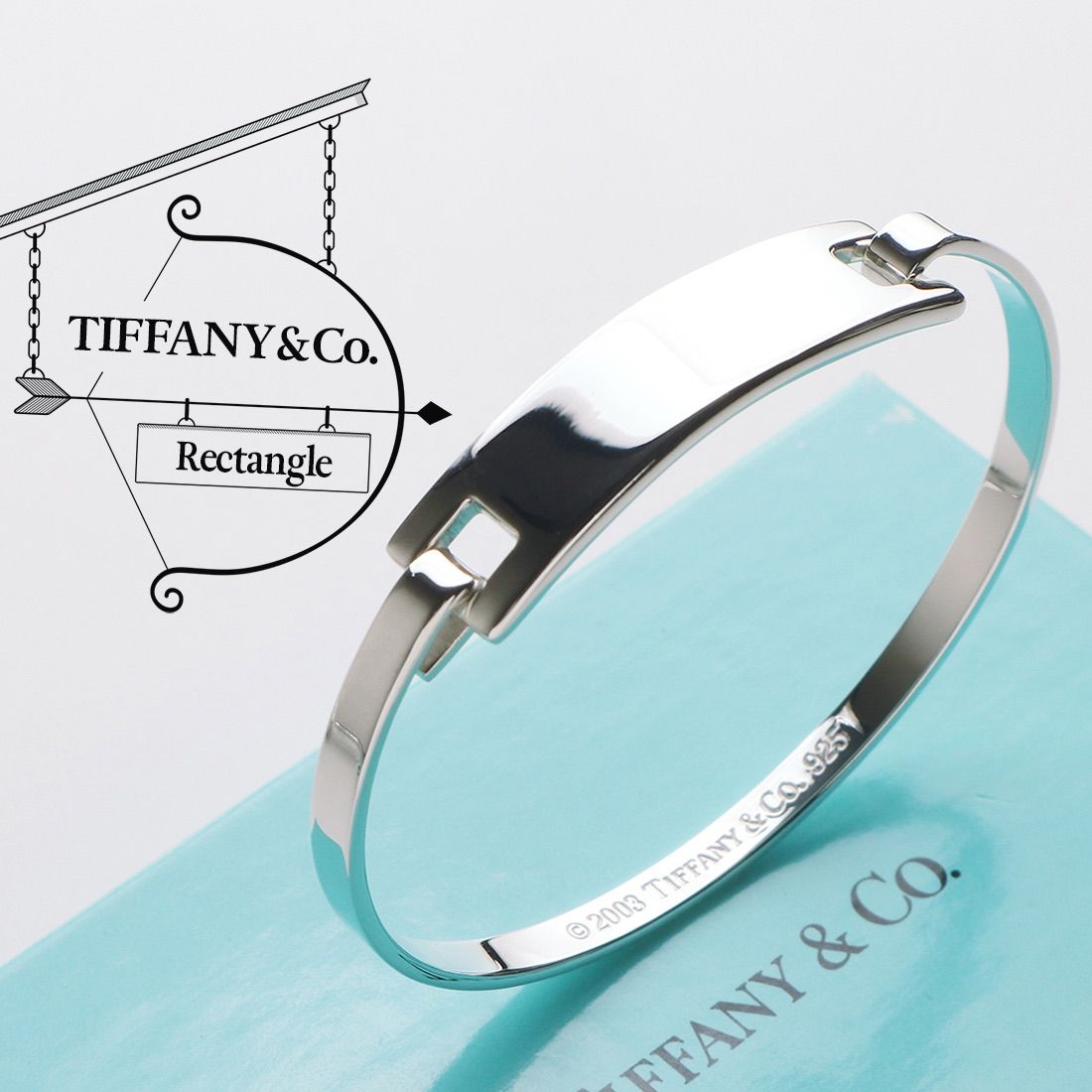 極美品 ティファニー TIFFANY&Co. ヴィンテージ レクタングル プレート