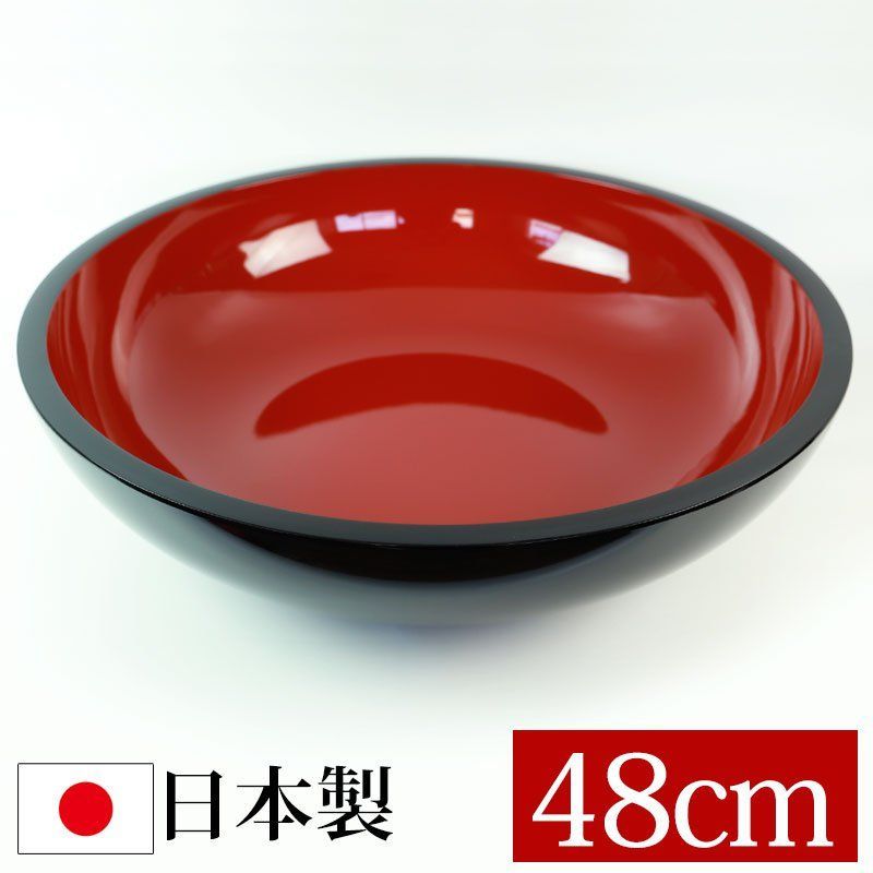 山中塗り 尺６寸 48cm こね鉢 黒内朱 蕎麦打ち そば打ち 道具 うどん打ち 手打ち道具 こねばち 大きい 器 伝統工芸 国産 大食い 鉢 皿 巨大 大型 業務用 大盛り