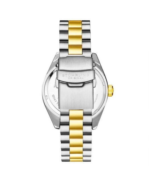 ストゥーリング レディース 腕時計 Statesman 4070 Men s Watch Two-Tone Bracelet Silver Dial Day-Date Quartz 42mm Fluted Bezel No Colo