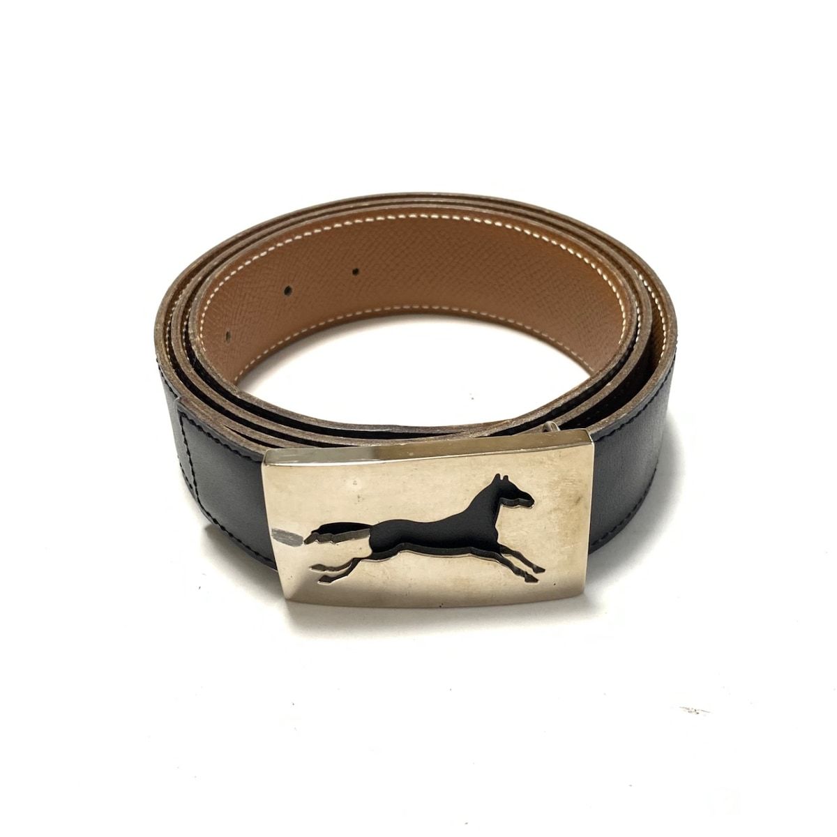 HERMES リバーシブル ベルト ブラック×ブラウン ボックスカーフ Z刻印
