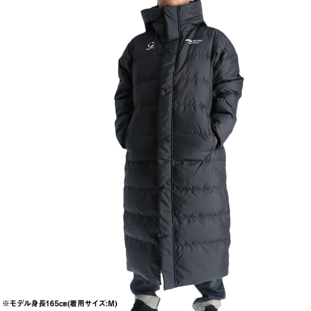 ムーブスポーツ デサント ロングダウンコート コート メンズ ブランド MOVESPORT DESCENTE ロングコート ダウンコート はっ水 撥水 防風 保温 黒 ST5FDJ00M 大きいサイズ 有 スポーツウェア トレーニングウェア スポーツ