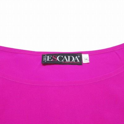 エスカーダ　ESCADA フリル　プルオーバー　ブラウス　ゴールドジップ　34 20倍ポイント＊サテン前フリルブラウス｜KarLParkLane Style