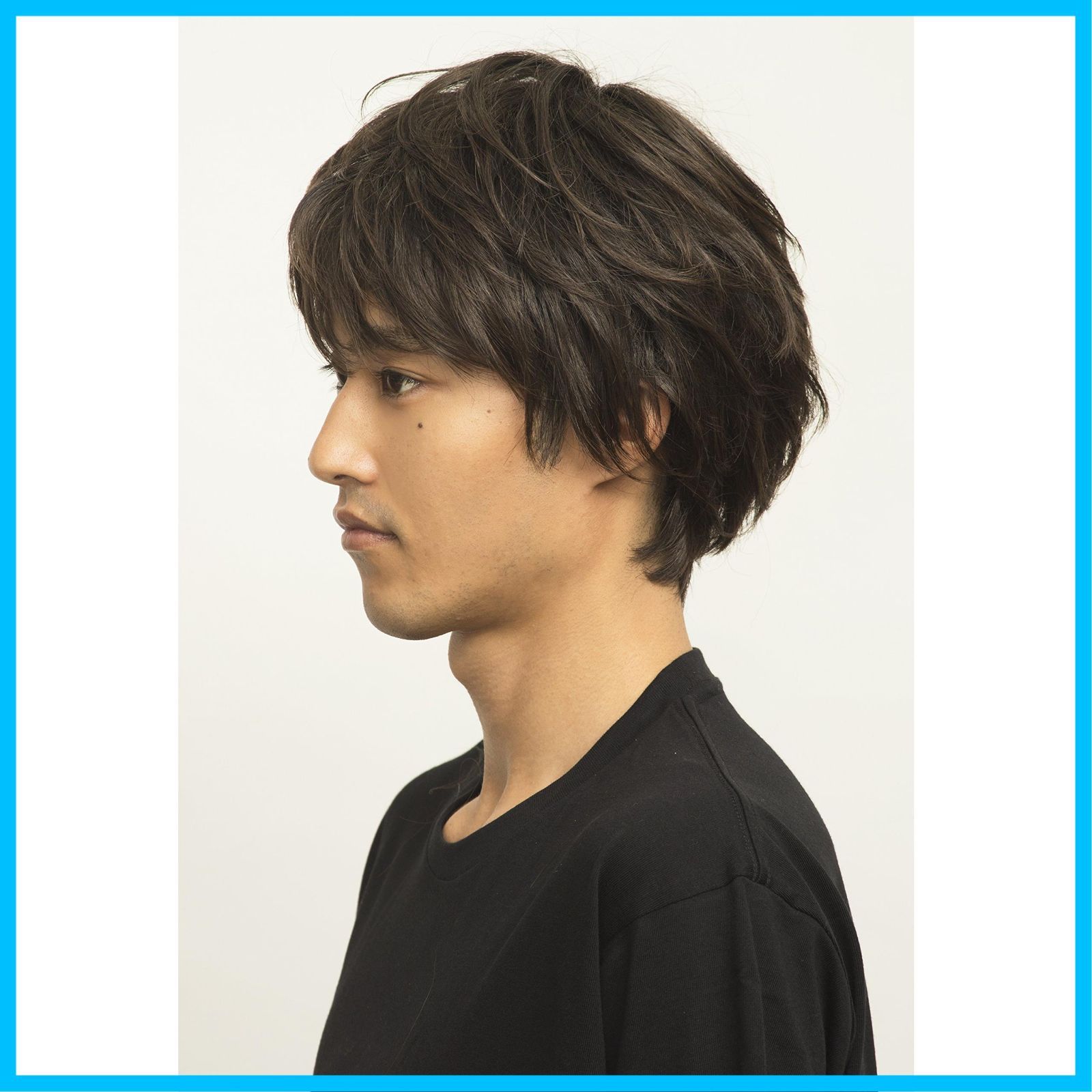 新品★すっきり自然かつらウイッグダークブラウン★男女兼用医療用にも洗える耐熱★サイズ調節可sa WIGGY RICHメンズ ナチュラルマッシュ(ダークブラウン