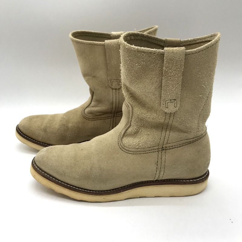 Red Wing ペコスブーツ 8168 ワークブーツ スエード 9インチ PECOS BOOTS カジュアル US8.5 26.5 ベージュ レッドウィング 靴 B11788◆