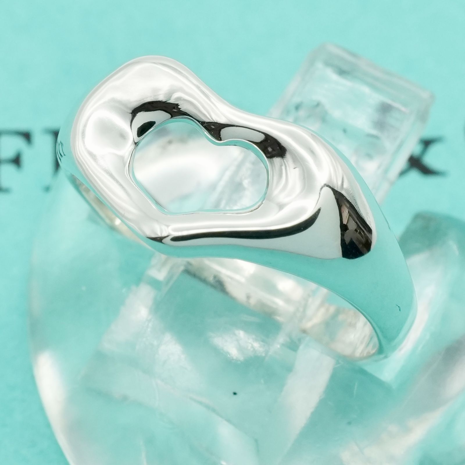 極美品 ティファニー リング シルバー オープンハート 12号 Tiffany