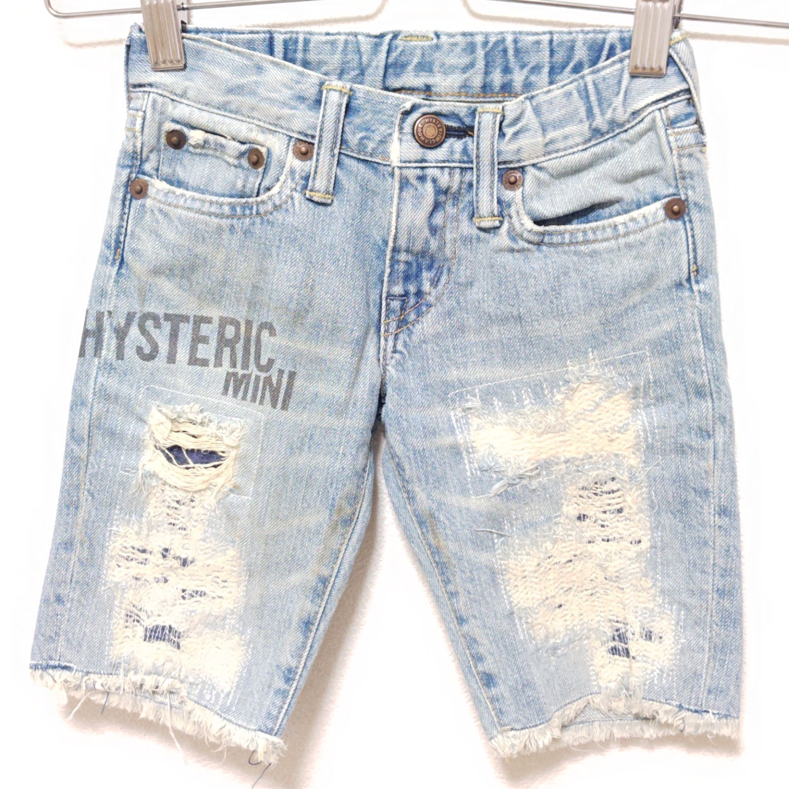 子供服　デニムパンツ　ヒステリックミニ　ヒスミニ100 新品未使用 HYSTERIC MINI - HYSTERIC GLAMOUR ヒスミニ ラメ入り デニムパンツ