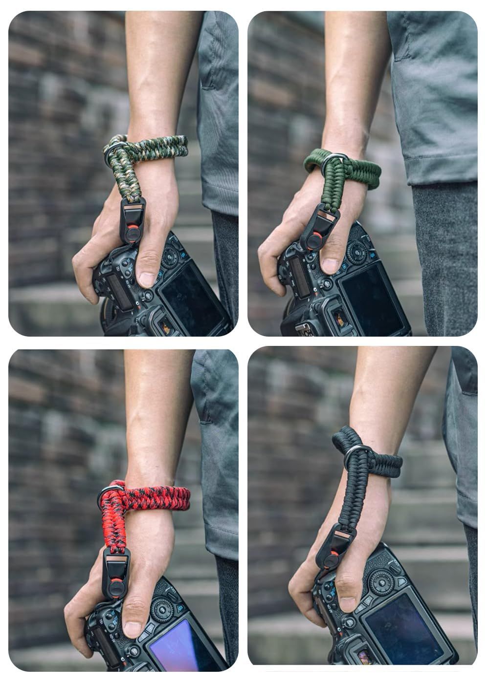 ZXZone] カメラストラップ パラコード編みハンドストラップ、クイック