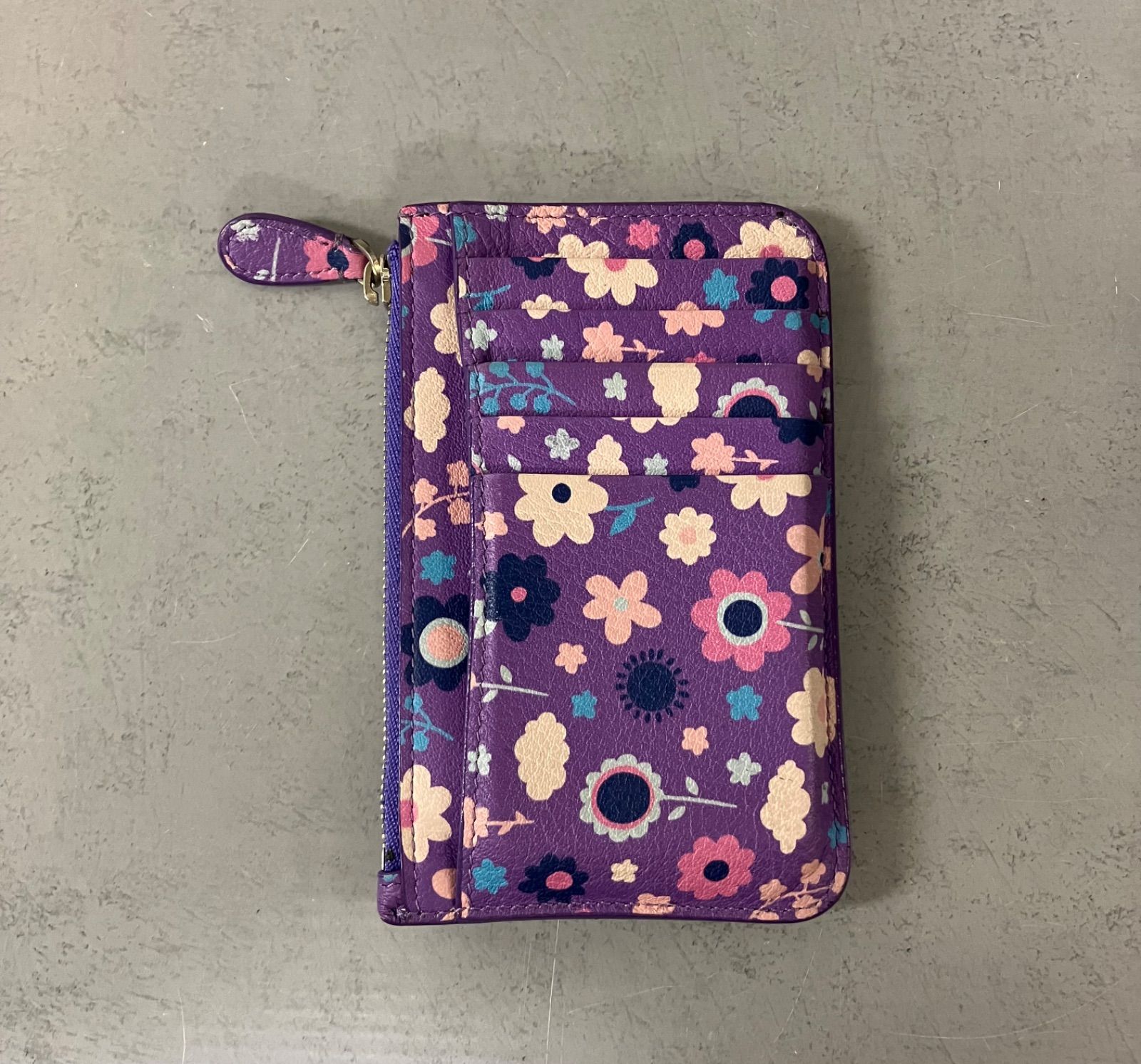 BALENCIAGA 花柄 コインケース 紫 バレンシアガ BALENCIAGA カードケース キャッシュ ラージ