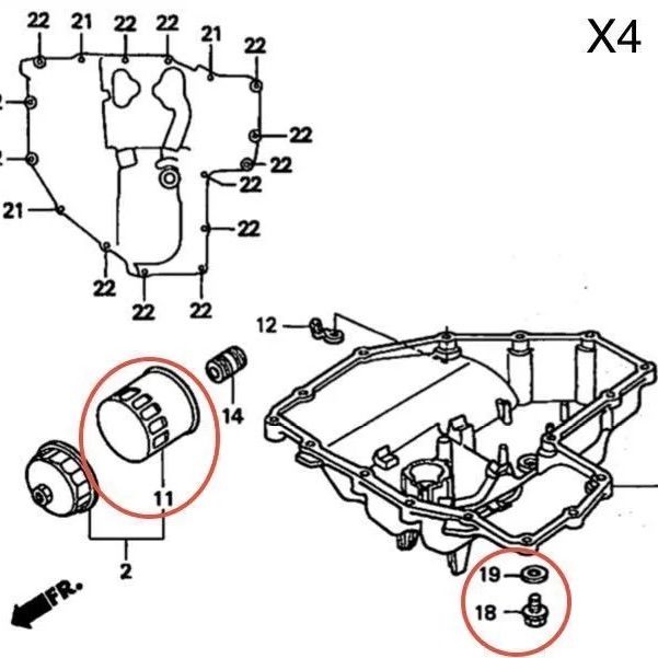 送料無料】ホンダ純正CB1300SF X4 / LDオイルフィルター ドレンボルト パッキンセット(ガスケット エレメント ドレンワッシャー SC38  SC40) - メルカリ