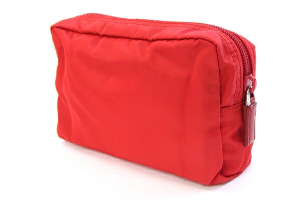 プラダ ポーチ 1N0021 レッド ナイロン 中古 