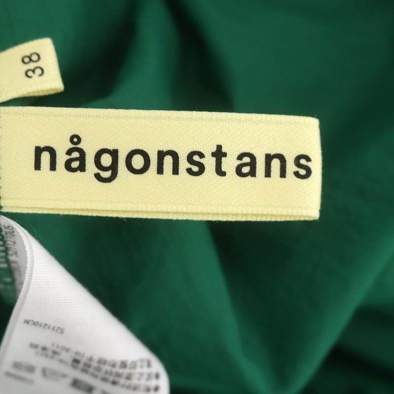 ナゴンスタンス nagonstans Nyワッシャー ポケッタブルドレス ワンピース ロング ノースリーブ 38 緑 グリーン /DF ■OS