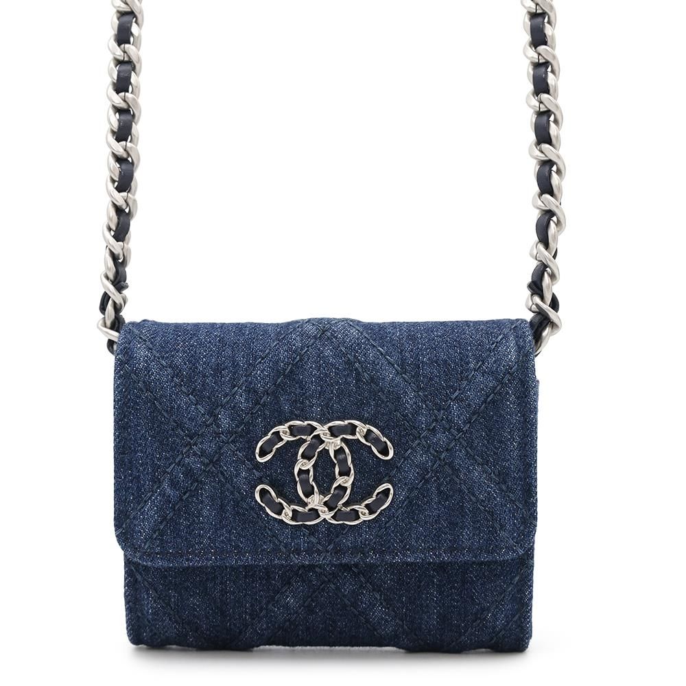 シャネル チェーンウォレット 19 コインパース デニム AP1787 CHANEL 財布