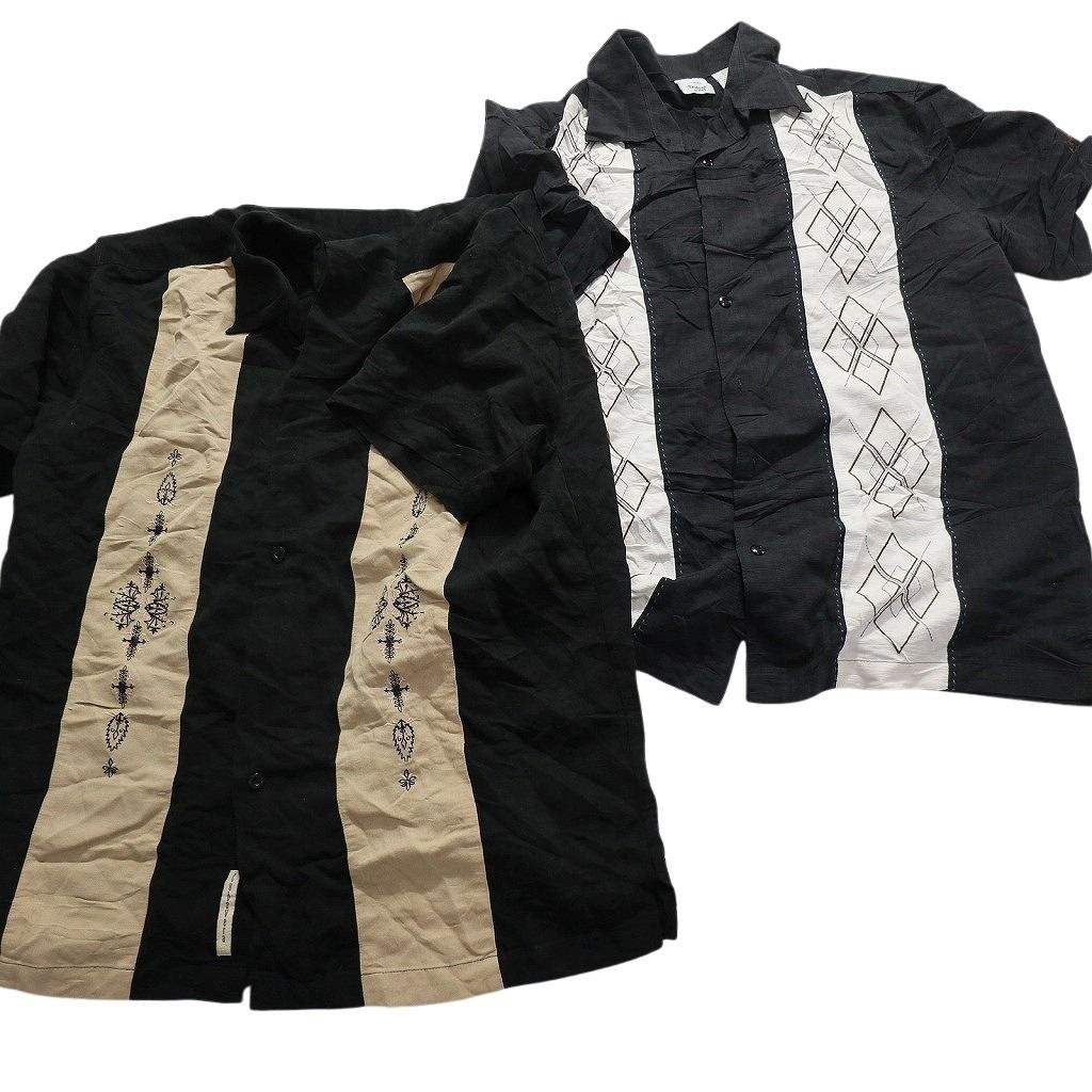 古着卸 まとめ売り ライン系 半袖シャツ 10枚セット (メンズ L  