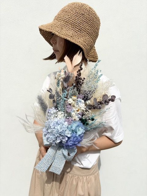 No.10 紫陽花 ドライフラワー ドライフラワーアレジメント 実店舗有 スワッグ ブーケ 贈答 人気