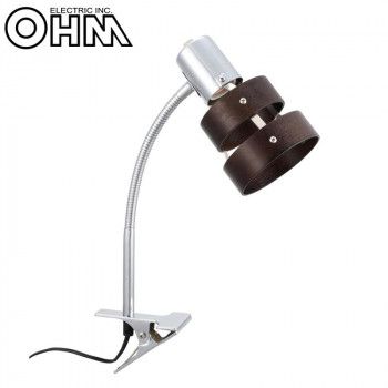 OHM クリップライト E26 木枠 LTC-N2EW