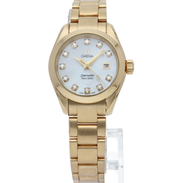 オメガ シーマスター アクアテラ クォーツ 29.2mm 11Pダイヤ シェル