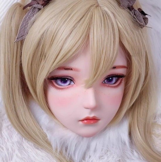 ハーフマスク カツラ付き 茶色 目を閉じた 小綿 樹脂製 ヘッド ハーフマスク カツラ付き 茶色 目を閉じた 小綿 樹脂製 ヘッド