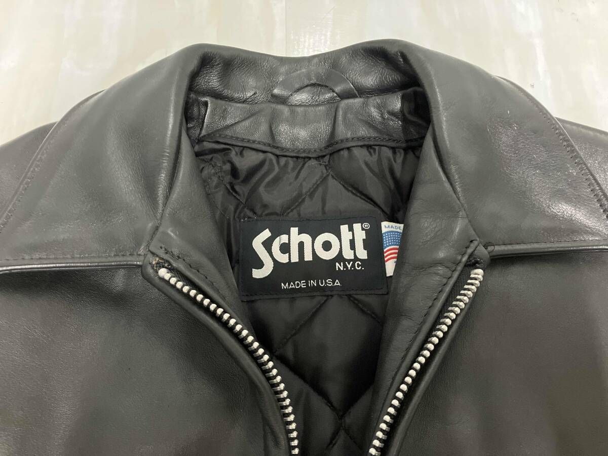 USA製Schott⭐︎36 ショット レザーライダースジャケット 襟ボア 楽天