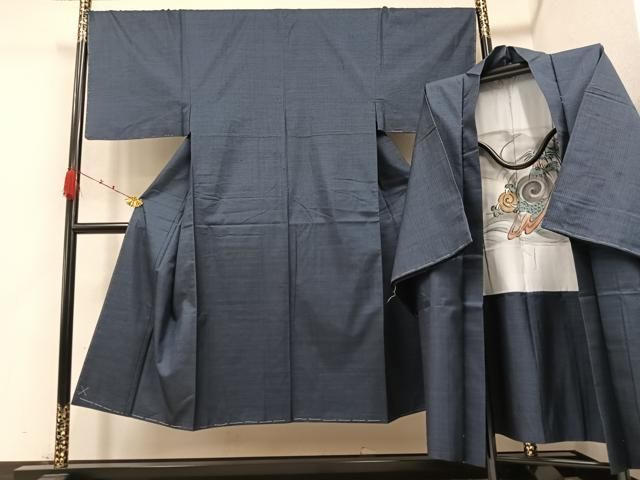 平和屋着物●男性 本場大島紬 アンサンブル 100亀甲 総詰め 正絹 ♥ AABB0401ph