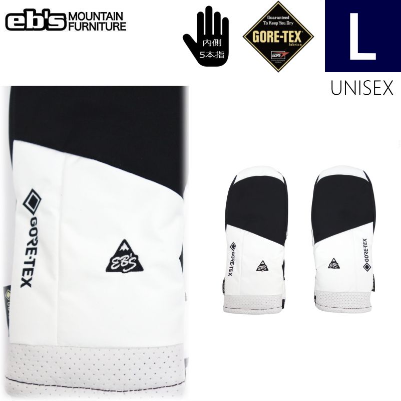 【即納】24-25 ebs GAME CHANGER MITTEN カラー:BK WHITE  Lサイズ エビス  スキー スノーボード グローブ 手袋