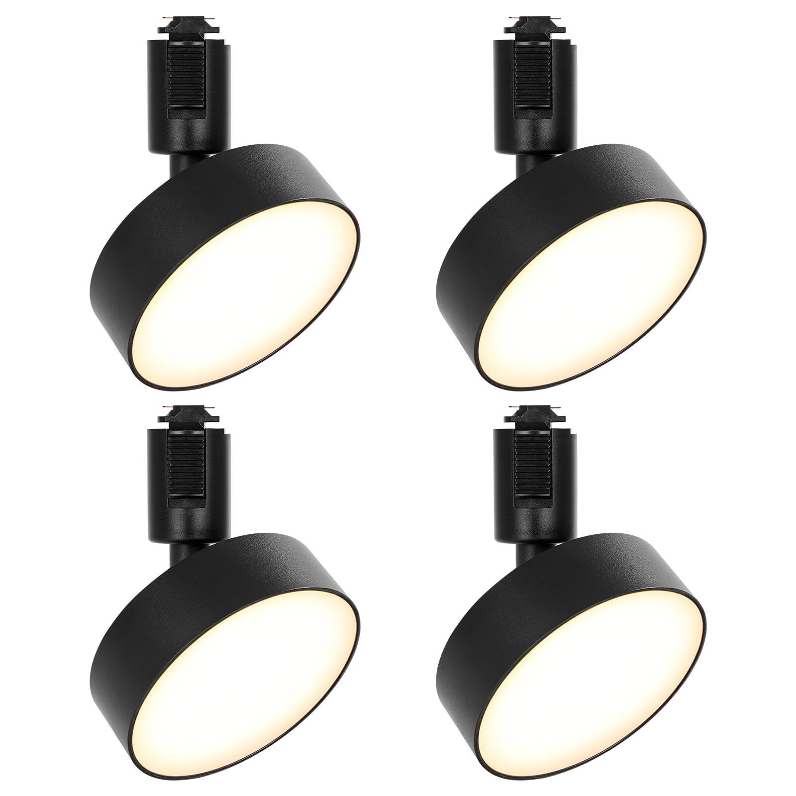 Hzfluo ダクトレール用スポットライト LED照明 100W相当 広範囲な発光 取付け簡単 器具一体型 電球色3000K 角度調節 ライティングレールライト インテリア 925lm 10W ブラック 4個セット