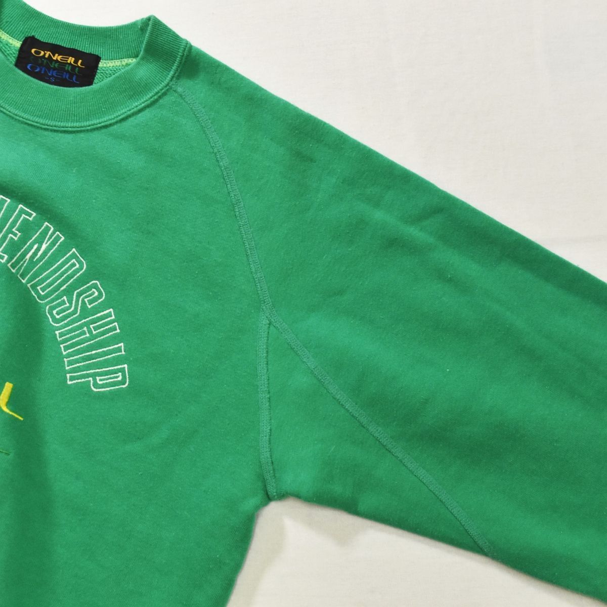 xlargeスウェット 希少 刺繍ロゴグリーンストリート古着ビックロゴ緑トップス XLARGE エクストララージ トレーナー メンズ ロゴ 刺繍 ワッペン