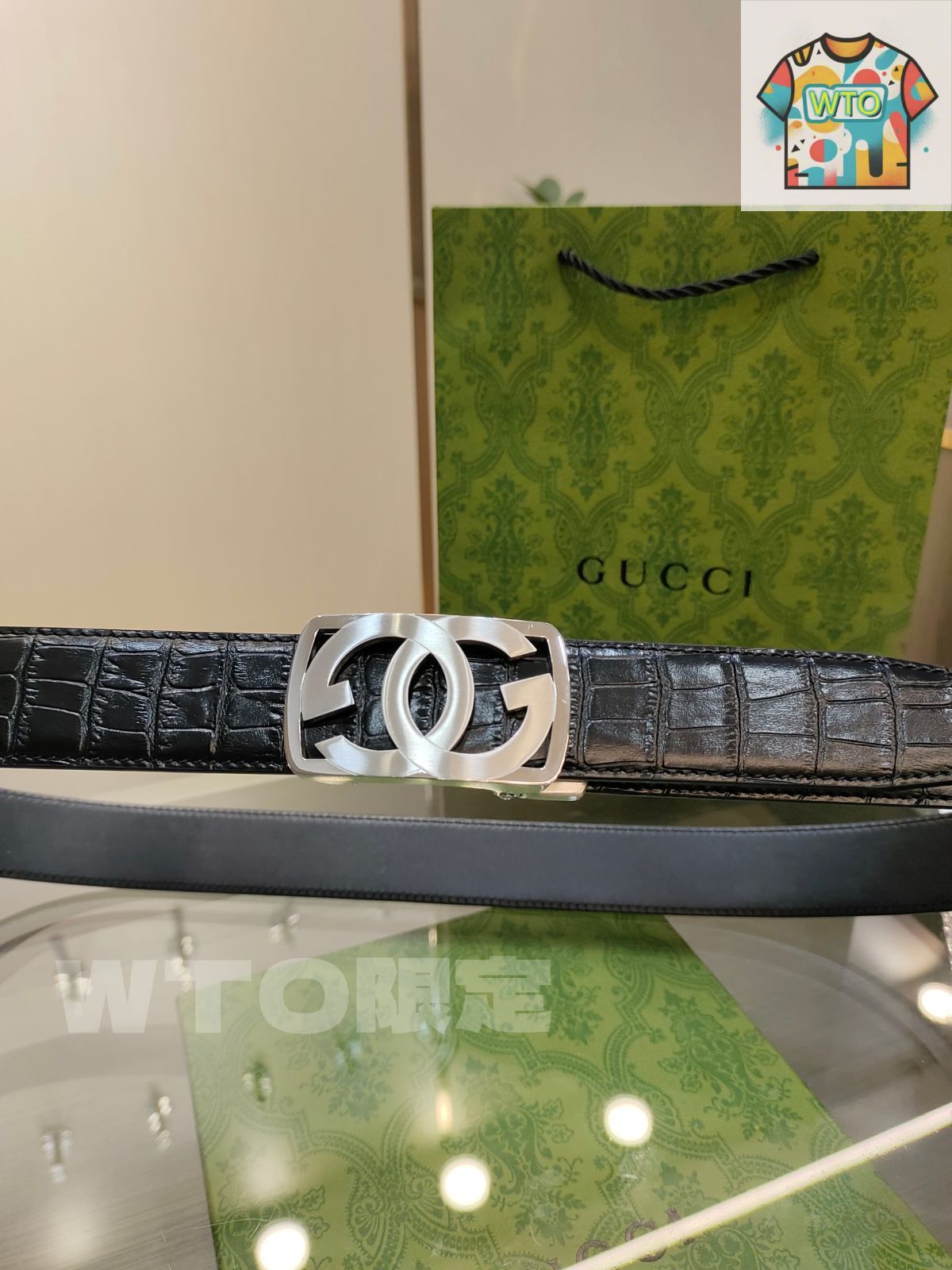 今日特価】Gucci メンズオートロックレザーベルト-1 - メルカリ