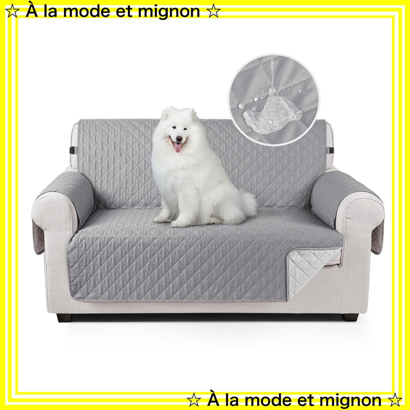 【即日発送】TAOCOCO ソファカバー 全面防水 ソファーシート 犬猫対策 毛髪不粘着 滑り止め 1人2人3人掛け 肘付き 替えソファカバー 防塵 汚れ防止 傷防止 爪とぎ防止 マルチカバー 四季適用 撥水加工 丸洗い可能 (ライトグレー2人掛け)