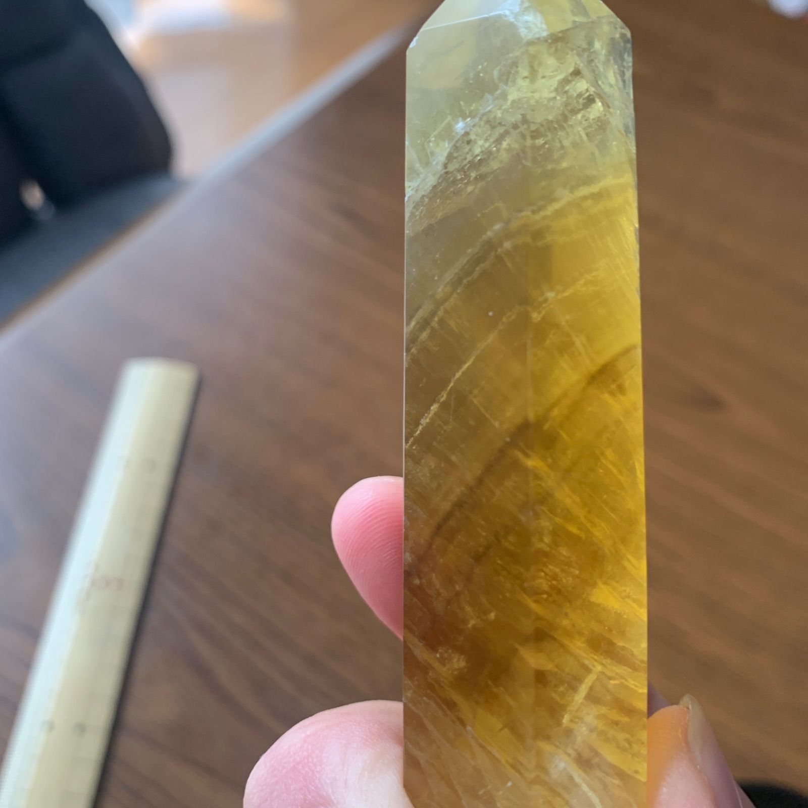 イエローフローライトポイント　タワー　素敵な逸品 イエローフローライトポイント タワー 素敵な逸品 イエロー