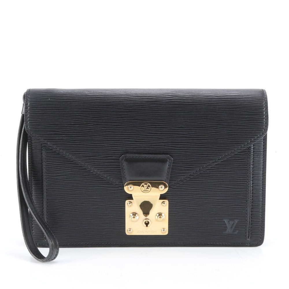 ルイヴィトン エピ セリエ ドラゴンヌ M52612 レザー セカンドバッグ クラッチ ポーチ 通勤 ビジネス 黒 メンズ EEE CT21-1