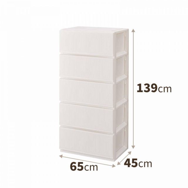 天馬 tenma プロフィックス スタイルケース組立式 6505 深型 ホワイト サイズ 約 幅65×奥行45×高さ139cm 収納ケース 衣類収納